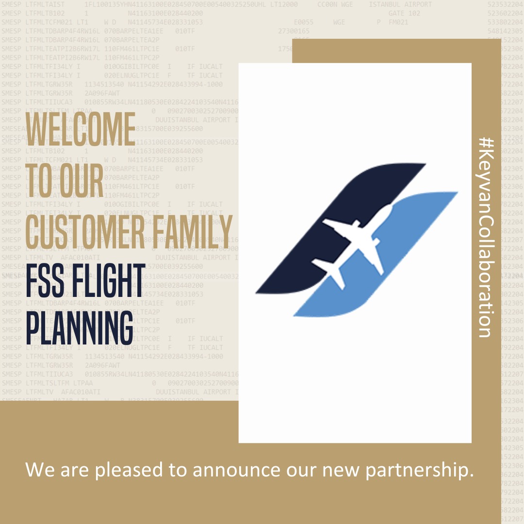 keyvanaviation's tweet photo. We are pleased to announce our new partnership.
With this partnership, KEYVAN Aviation will provide the essential aeronautical and navigation database for FSS Flight Planner.
#KeyvanCollaboration #WeAreKeyvan https://t.co/DTqyvy7FAT