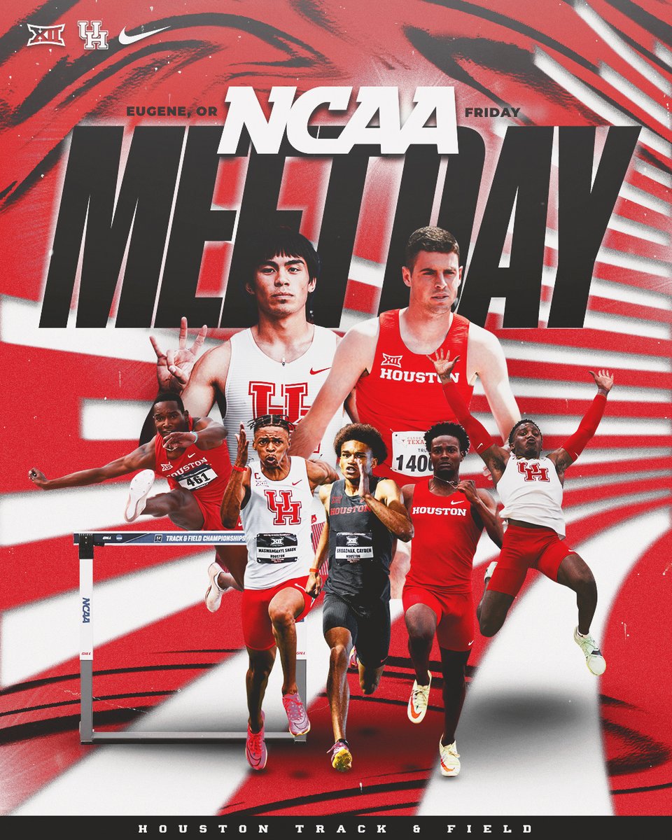 UHCougarTF's tweet photo. Locked in for finals🫡
🕢 First event: 7:30 pm CT (high jump)
📋 Events (men): high jump, 4x100m relay, triple jump, 110m hurdles, 100m, 200m
📺 ESPN2/ESPN+
📺📊https://t.co/9Bh6TfrZhD
#HTownSpeedCity https://t.co/HEuvSaKtBo