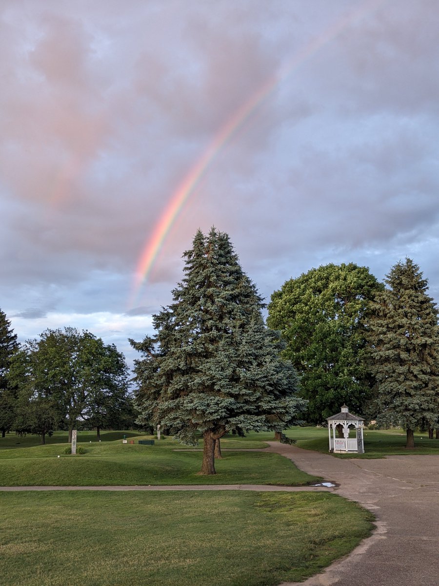Beautiful rainbow this evening at Eastern Hills Golf in Kalamazoo, Michigan!