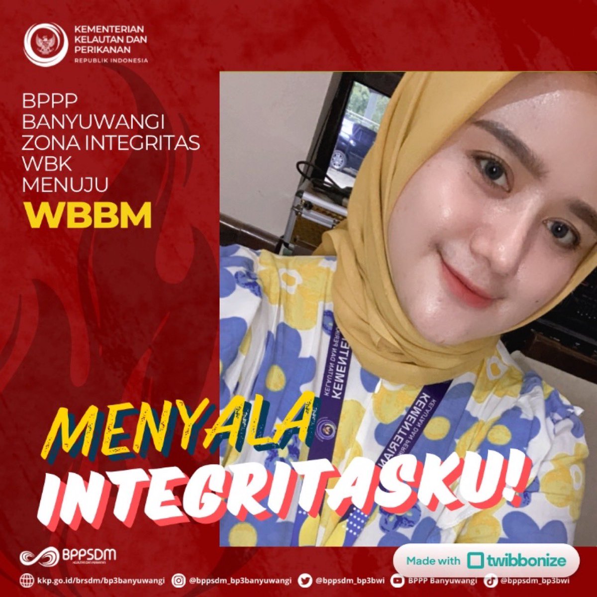 nadiaafathma's tweet photo. Saya, Nadia dari BPPP Banyuwangi, berkomitmen teguh pada Integritas, menolak, dan mengutamakan Pelayanan Publik yang berkualitas sebagai bentuk pengabdian kita.
#ZIBP3BWI
#2024KKPBeyond
#BPPSDMINFINITY
#ZonaIntegritas
#WilayahBebasKorupsi
#WilayahBirokrasiBersihdanMelayani https://t.co/8ormB7Wx0t
