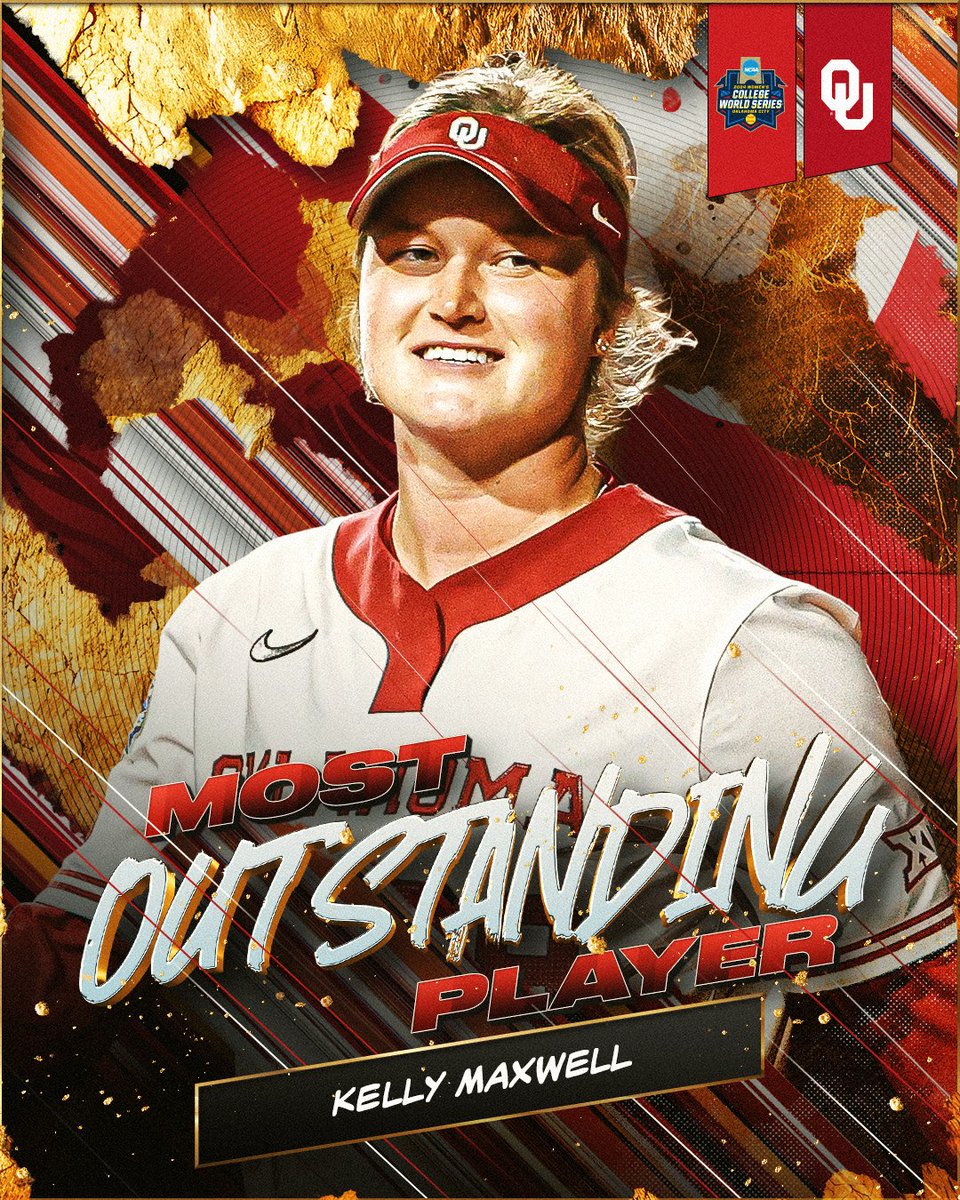 NCAA Softball (@ncaasoftball) on Twitter photo One final accolade in <a href="/kellymax28/">Kelly Maxwell</a>'s collegiate career: MOST OUTSTANDING PLAYER ๐คฉ
#WCWS x <a href="/OU_Softball/">Oklahoma Softball</a> One final accolade in <a href="/kellymax28/">Kelly Maxwell</a>'s collegiate career: MOST OUTSTANDING PLAYER ๐คฉ
#WCWS x <a href="/OU_Softball/">Oklahoma Softball</a>
