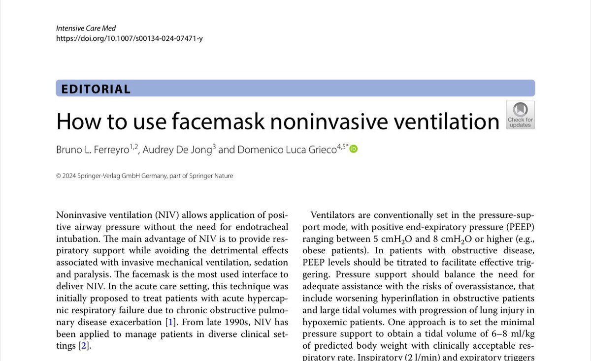EmergPOCUS's tweet photo. 🌬️ #Repasemos algunas de las #Indicaciones para la Ventilación No Invasiva (VNI) con Mascarilla Facial:
- 🫁 Insuficiencia Respiratoria Hipercápnica Aguda
- 🫀 Edema Pulmonar Cardiogénico
- 🌬️ Insuficiencia Respiratoria Aguda Hipoxémica
- 🦠 Insuficiencia respiratoria aguda debido a la enfermedad por COVID-19
- 🔄 Falla Respiratoria Postoperatoria
- ⏳ En el Periodo Post-Extubación
#VentilaciónNoInvasiva #MedicinadeEmergencias #CuidadosRespiratorios
•⚠️ ¡Encuentra el enlace de descarga directa al final de este hilo! 💾👇🏼