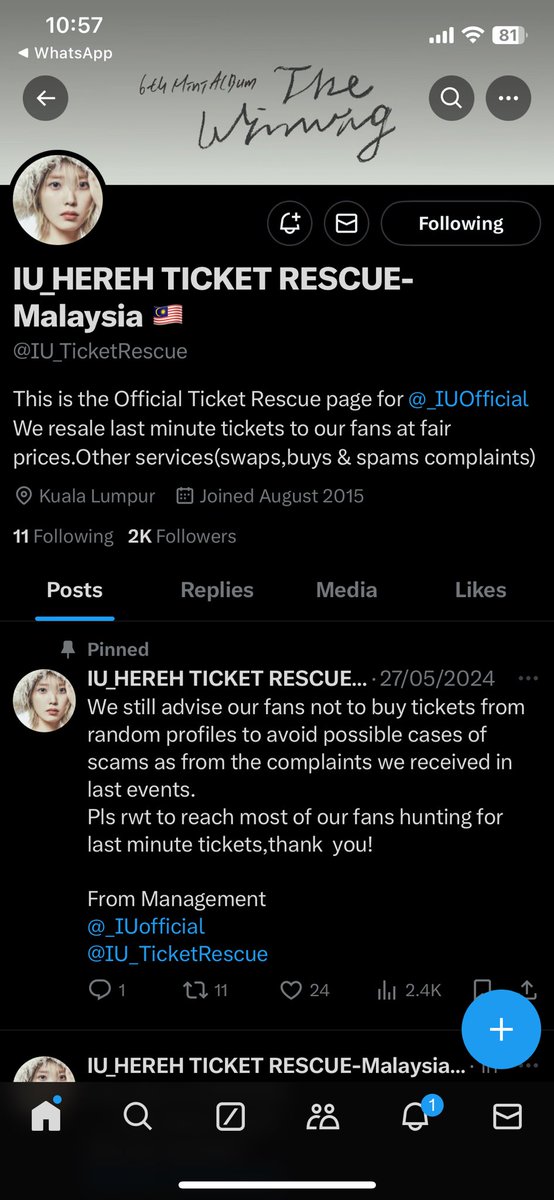 nhdifh_'s tweet photo. @IU_TicketRescue @_IUofficial Donee !!! Aaaaa i wanna meet my unnie pliss 🥺🥺🥺 https://t.co/BsN3u3mIN6