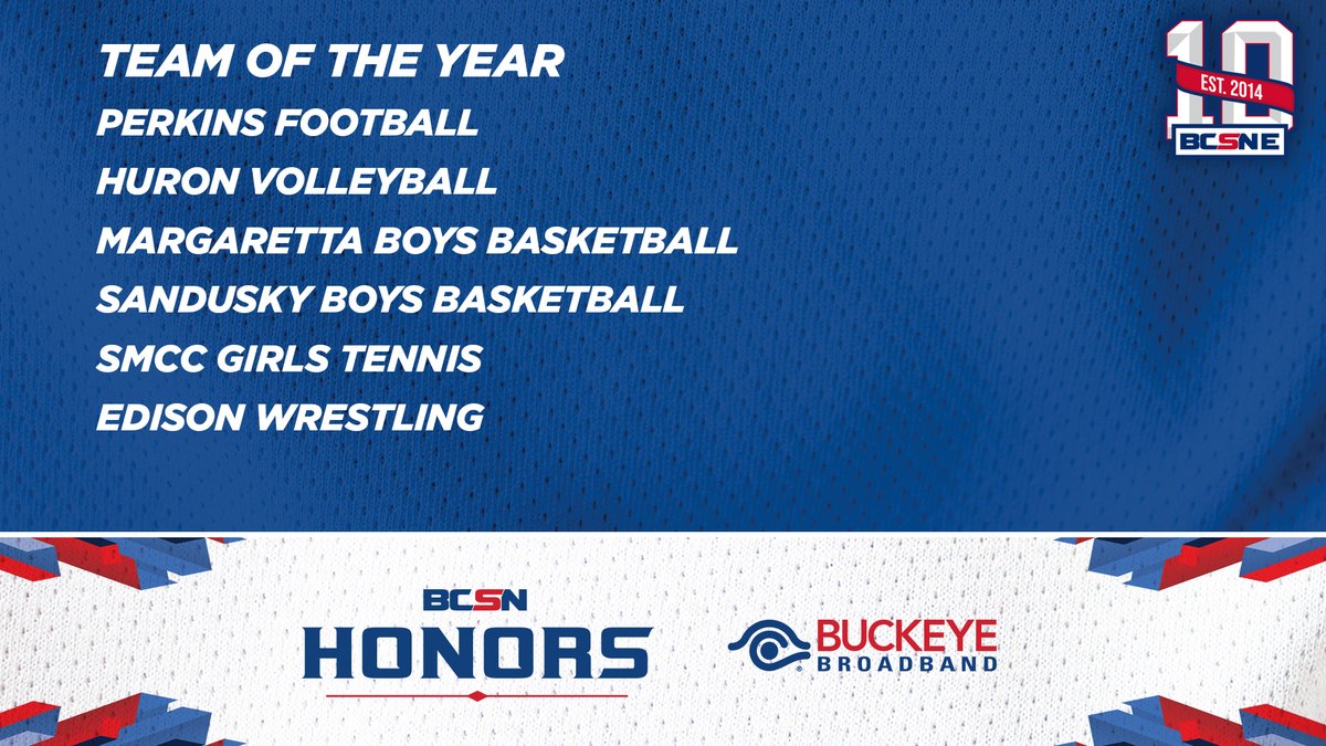 And your final category for BCSNE Honors is for our Team of the Year. The nominees all had successful seasons but only one can be your winner. <a href="/PerkinsATH/">Perkins High School Athletics</a> <a href="/huronschools/">Huron City Schools</a> <a href="/mhspolarbears/">Margaretta Athletics</a> <a href="/gobluestreaks/">Sandusky Schools</a> <a href="/SCCSPanthers/">SCCS_Panthers</a> <a href="/EdisonSports/">Edison Athletics</a>