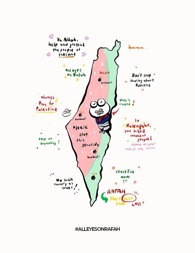 Don’t stop sharing about Palestine! #alleyesonrafah #artortoisemy