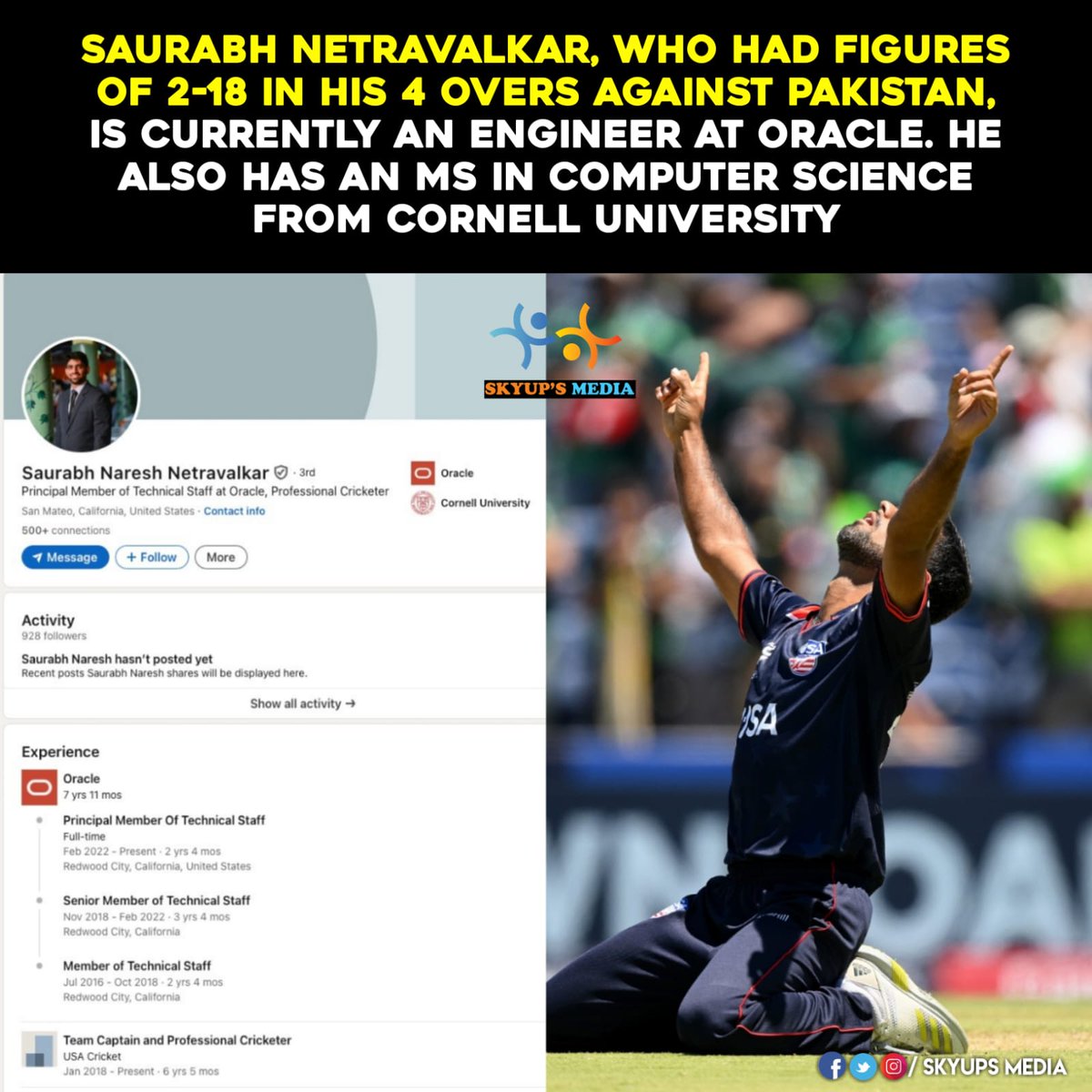 skyupsMedia's tweet photo. 👌👌♥️
#USA #USAvPakistan #PakvsUSA #T20WorldCup https://t.co/7wgVZkyAAM