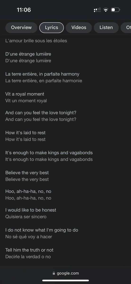 blalockstray's tweet photo. Just left Lion King and we had a debate on a line from “Can You Feel the Love Tonight” glad @Google and their crack AI could clear up, and translate these @eltonofficial lyrics… https://t.co/dh7ZdWpnmc