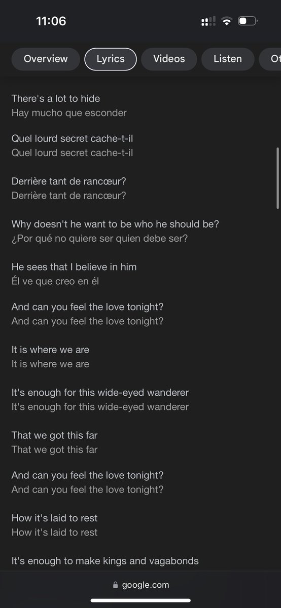 blalockstray's tweet photo. Just left Lion King and we had a debate on a line from “Can You Feel the Love Tonight” glad @Google and their crack AI could clear up, and translate these @eltonofficial lyrics… https://t.co/dh7ZdWpnmc