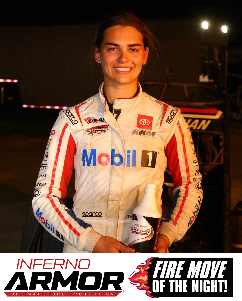 USACNation's tweet photo. This Girl is on Fire! 🔥
@jadeavedisian earned tonight's @InfernoArmorUSA Fire Move of the Race.
In tonight's second heat race at @LincolnParkSpee, she charged from 7th to score the win.
She receives a complimentary bottle of Inferno Armor.
🔗 https://t.co/LSUxt9HUh4 https://t.co/sc33HBi2Mi