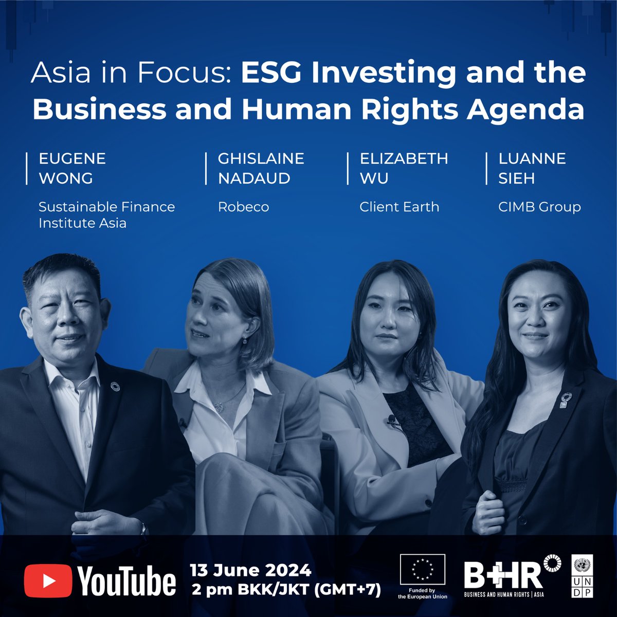 🗓Save the date: June 13!

#ESG investing is growing, but at what speed and w/ what implications? 

Hear from experts in the region as we launch our new report in Malaysia, on ESG Investing and the BHR Agenda!

👉 addevent.com/event/Ir219565…

#bizhumanrights