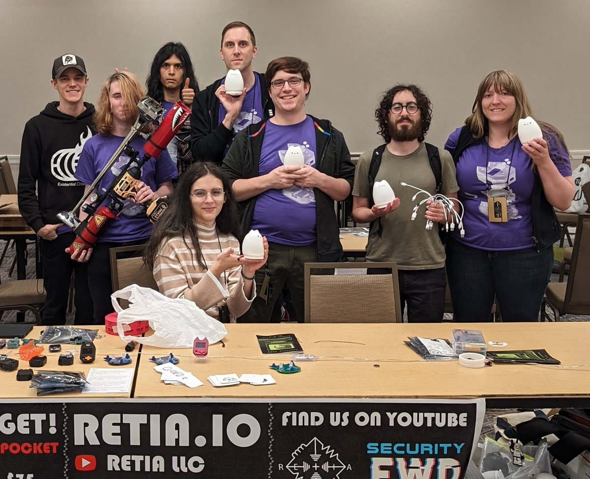 KodyKinzie's tweet photo. After last year's Nugget laser tag badge, @RetiaLLC is prototyping the Defcon badge for @IoTvillage this year!

We need your help! Want to sponsor this year's hackable, cat-themed LoRa badge featuring Meshtastic?

Sponsors go on the PCB, can add custom CTF challenges, &amp; more! 👇 https://t.co/EJGHiUESdM