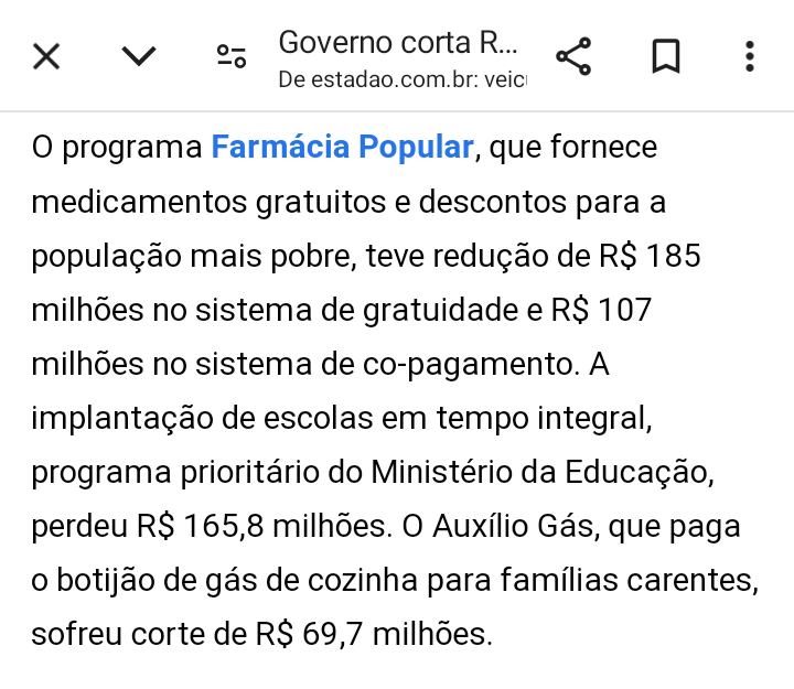 @Estadao @EstadaoEconomia Vocês não tem um pingo de vergonha na cara? 💊 ORÇAMENTO DO FARMÁCIA POPULAR 📅 2022: 1 bilhão 📅 2024: 5,4 bilhões (+540%) - 'Corte': 292 milhões (-5,4%) - Uma matéria honesta seria: 'Após aumentar orçamento do Farmácia Popular em mais de 500%, governo faz redução de 5%'…