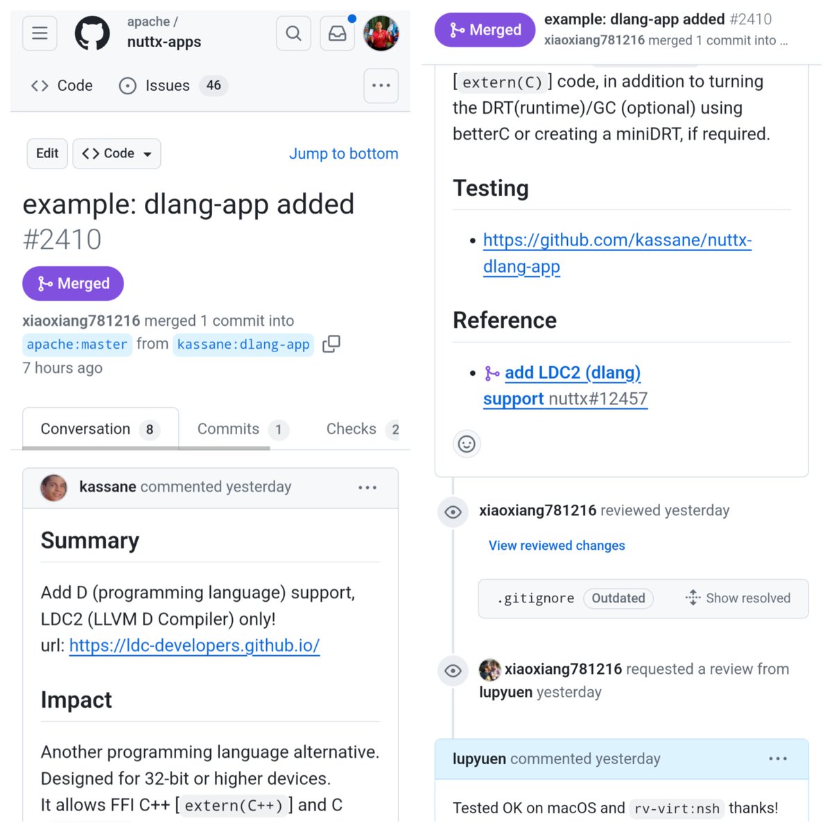 MisterTechBlog's tweet image. #DLang Apps officially supported on Apache #NuttX RTOS 🎉
Source: github.com/apache/nuttx-a…