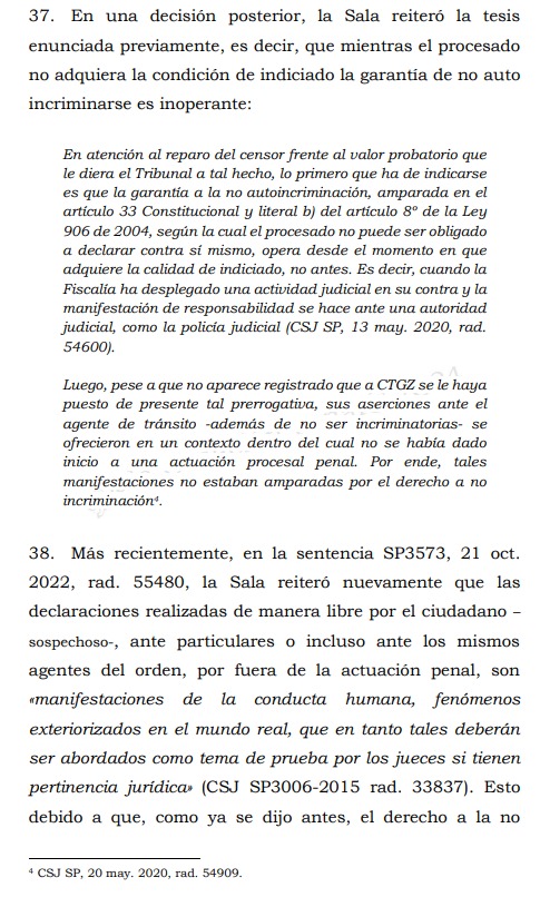 loviedoH's tweet photo. Corte S. Rad. 58829/24. Delito: F. T. Porte de armas fuego.

Temas: derecho a no autoincriminarse. Defensa técnica. Imparcialidad del juez.

Así las cosas, el éxito del alegato en casación de la vulneración a la no autoincriminación supone, principalmente, que el afectado tenga👇 https://t.co/Gb1dScvYeH