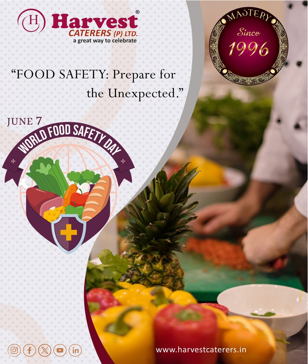 HarvestPvt's tweet photo. "Prepare for the Unexpected."
Celebrate World Food Safety Day with Harvest Caterers Pvt Ltd. 

Ernakulam, Thrissur, Thiruvalla and Trivandrum. 
Contact us on 093874 31366 

#weddingmenu #celebrationscatering #keralaweddingcaterer  #coursemenu
#menuupdates 
#cateringserviceskochi https://t.co/TaLOlJjHsI