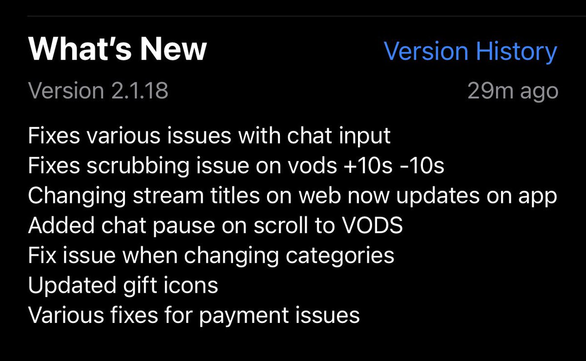 New App Update should be live (2.1.18) 👀