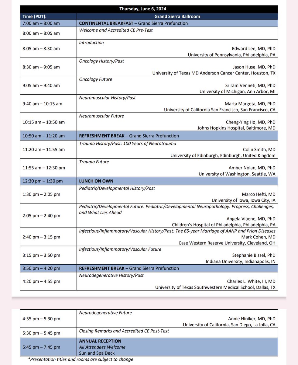 USBaguda's tweet photo. Day 1: Amazing journey through the past, present and future of the Neuropathology multiverse with talks covering neuro-oncology, neurodegenerative, neuromuscular, neurotrauma, pediatric/neurodevelopmental and even prion disease. #AANP100 #PathTwitter #Neuropath #PathX https://t.co/KexiqPe2od