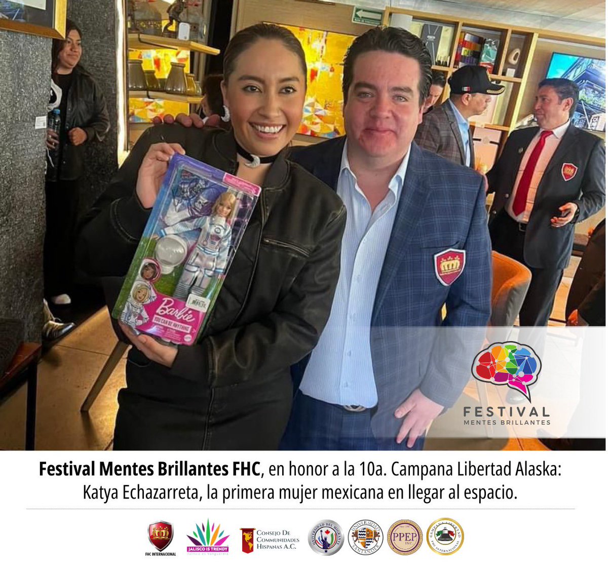 charliedelvalle's tweet image. Festival Mentes Brillantes Fundación Honoris Causa Internacional, en honor a la 10a. Campana Libertad Alaska: Katya Echazarreta, la primera mujer mexicana en llegar al espacio. #FHCI 🚀 🧑‍🚀📸✌🏻😎🫡🥇🇲🇽