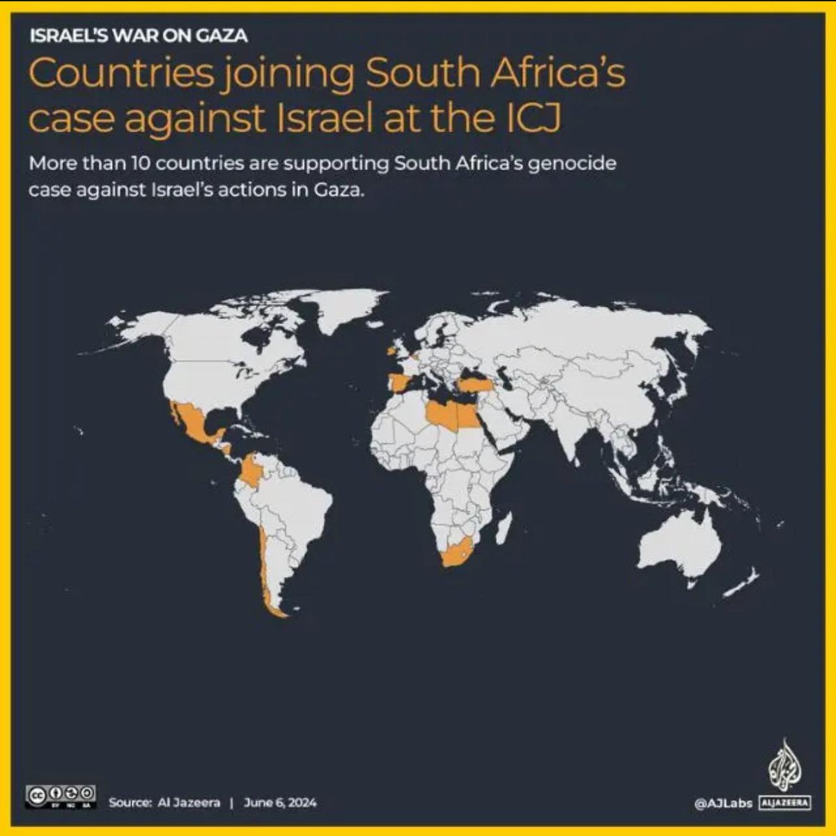 Countries joining South Africa's case against Israel at the ICJ