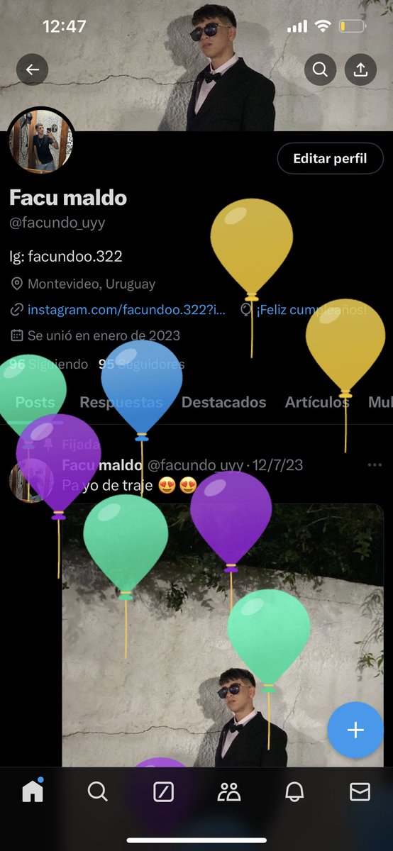 facundo_uyy's tweet photo. Tengo mis globitos, feliz cumpleaños para mi🥳🎊 https://t.co/pznzpDsFmg