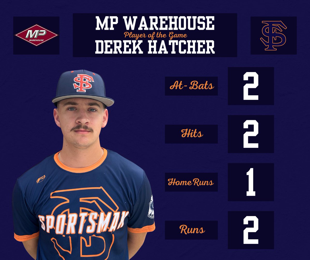 Derek Hatcher hits a solo HR as the Sportsman drop game 2