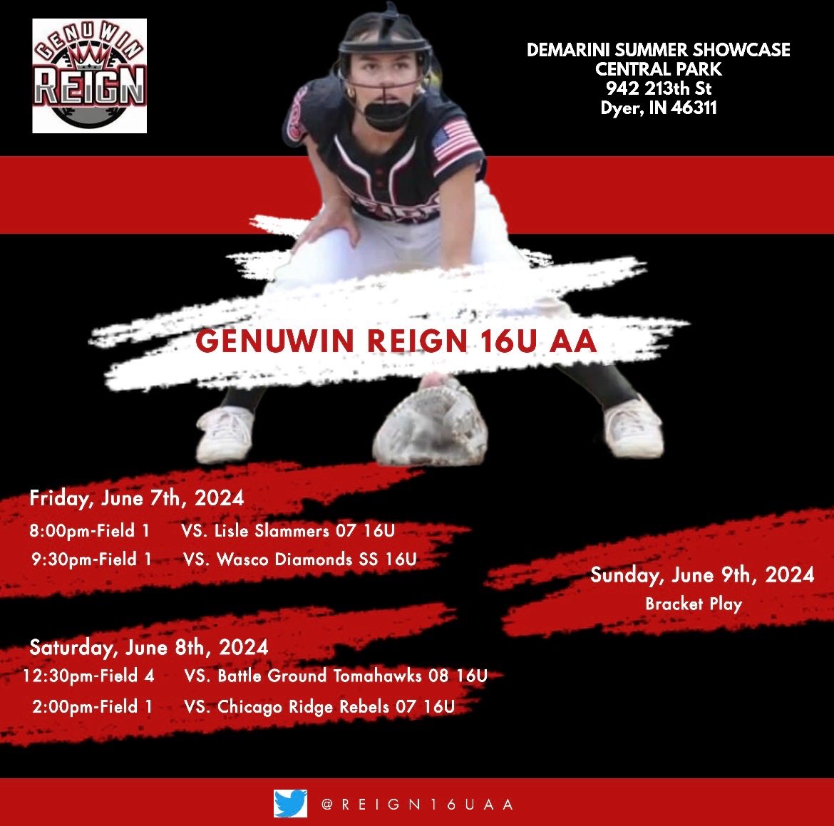 Reign16uAA's tweet photo. Check us out this weekend at the Demarini Summer Showcase https://t.co/st2Z6xfdLP