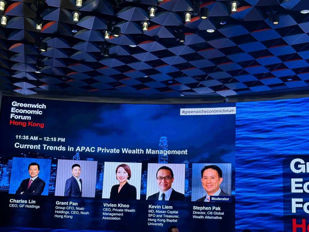 NoahHoldings's tweet photo. On June 5-6, the Greenwich Economic Forum in Hong Kong featured Noah Holdings’ CFO, Mr. Grant Pan, discussing Asia-Pacific private wealth management trends with financial experts like Ray Dalio and Cathie Wood at the Hong Kong Stock Exchange.

#GEF #hongkong #noah #finance https://t.co/EBkz4yonPk