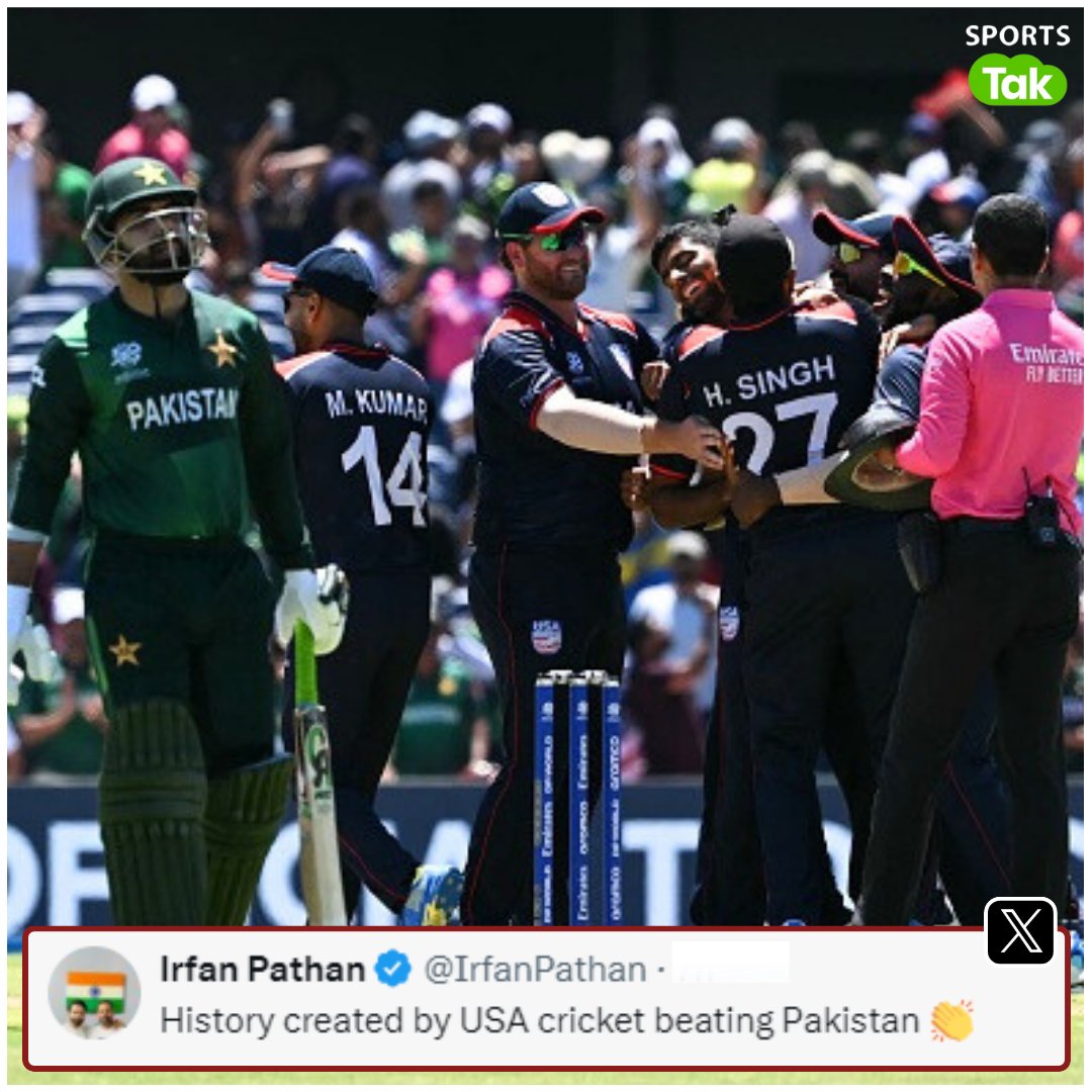 sports_tak's tweet photo. 𝐼𝑟𝑓𝑎𝑛 𝑃𝑎𝑡ℎ𝑎𝑛'𝑠 𝑙𝑎𝑡𝑒𝑠𝑡 𝑡𝑤𝑒𝑒𝑡!✨

For more stories and videos, visit the Sports Tak website⬇️
https://t.co/H5XWuscXHH

@IrfanPathan @usacricket @TheRealPCB 
#IrfanPathan #USAvsPAK #PakistanCricket #USAWon #SportsTak https://t.co/i2LRS7CA4I