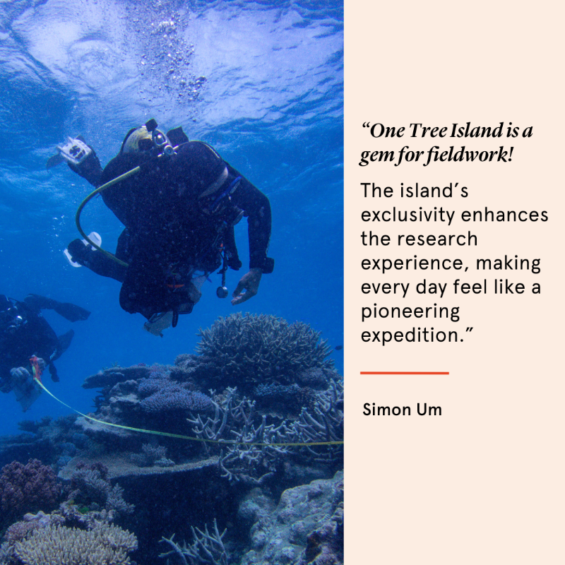 Sydney_Science's tweet photo. Meet Simon Um, a student researching on the community ecology of coral reefs at @OneTreeIslandRS! 🪸

This #WorldOceansDay, @sydney_uni celebrates #50yrsofMarineScience at the #OTIRS.

For decades, #OTI has empowered students like Simon to become ocean heroes.

Read more ⤵️