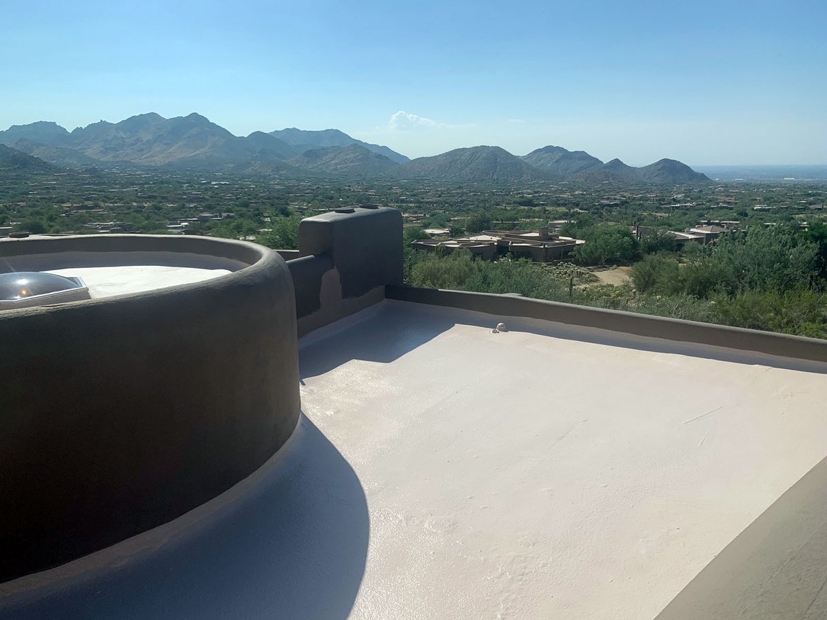 RoofArizona's tweet photo. Are you looking for a professional roofing company for a Scottsdale foam roof repair and coating project? We are here to help just as we did for a recent client: https://t.co/SWE4GUMI3O. #msw #mswcontracting #roof #roofer  #roofing #roofrepair #foamroof #foamroofing #roofcoating https://t.co/p7JK72fgGX