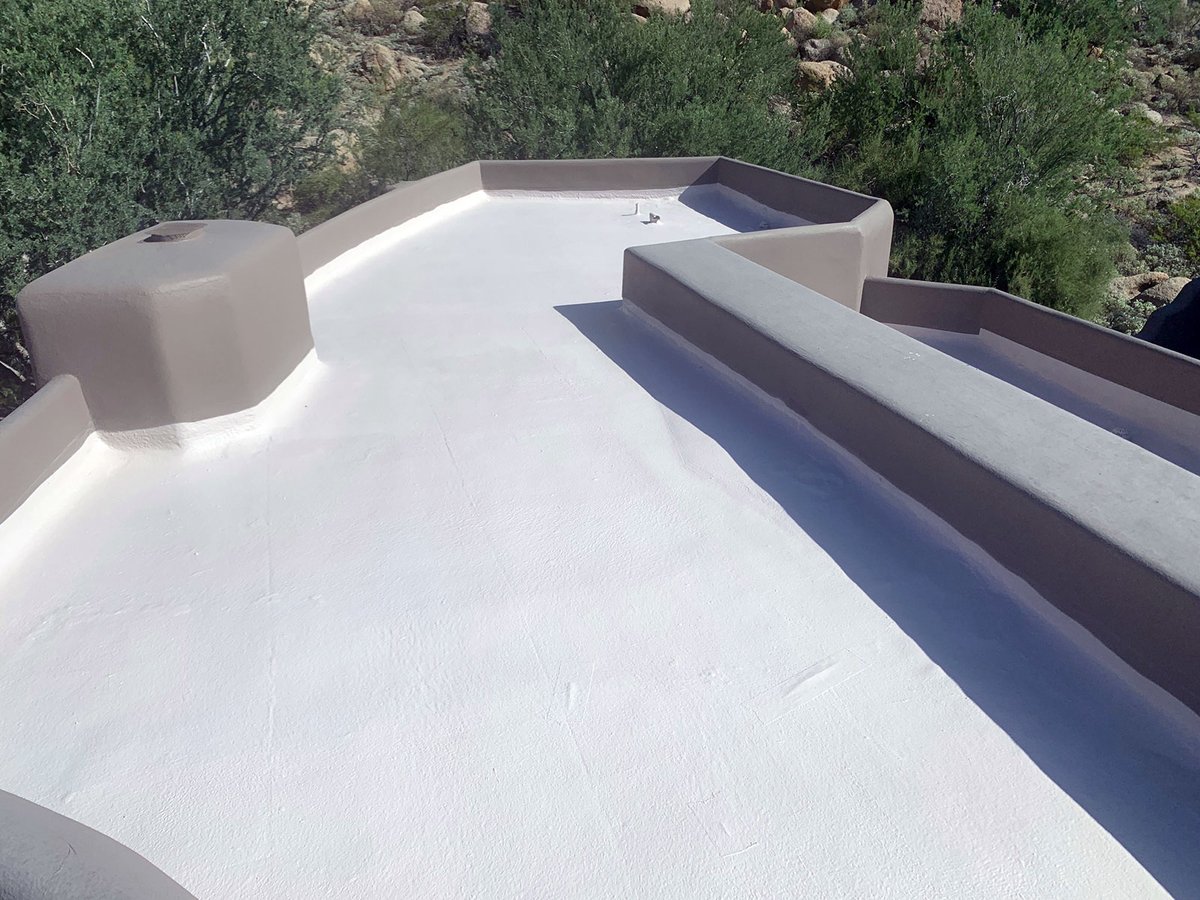 RoofArizona's tweet photo. Are you looking for a professional roofing company for a Scottsdale foam roof repair and coating project? We are here to help just as we did for a recent client: https://t.co/SWE4GUMI3O. #msw #mswcontracting #roof #roofer  #roofing #roofrepair #foamroof #foamroofing #roofcoating https://t.co/p7JK72fgGX