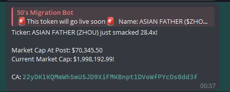 DragonWallets's tweet photo. @zhouyongyou We called this before it went live on Raydium and did 30x! Thank you! Want calls like this? Join https://t.co/VZ8EMJFgeO https://t.co/OXJGWLaoXW