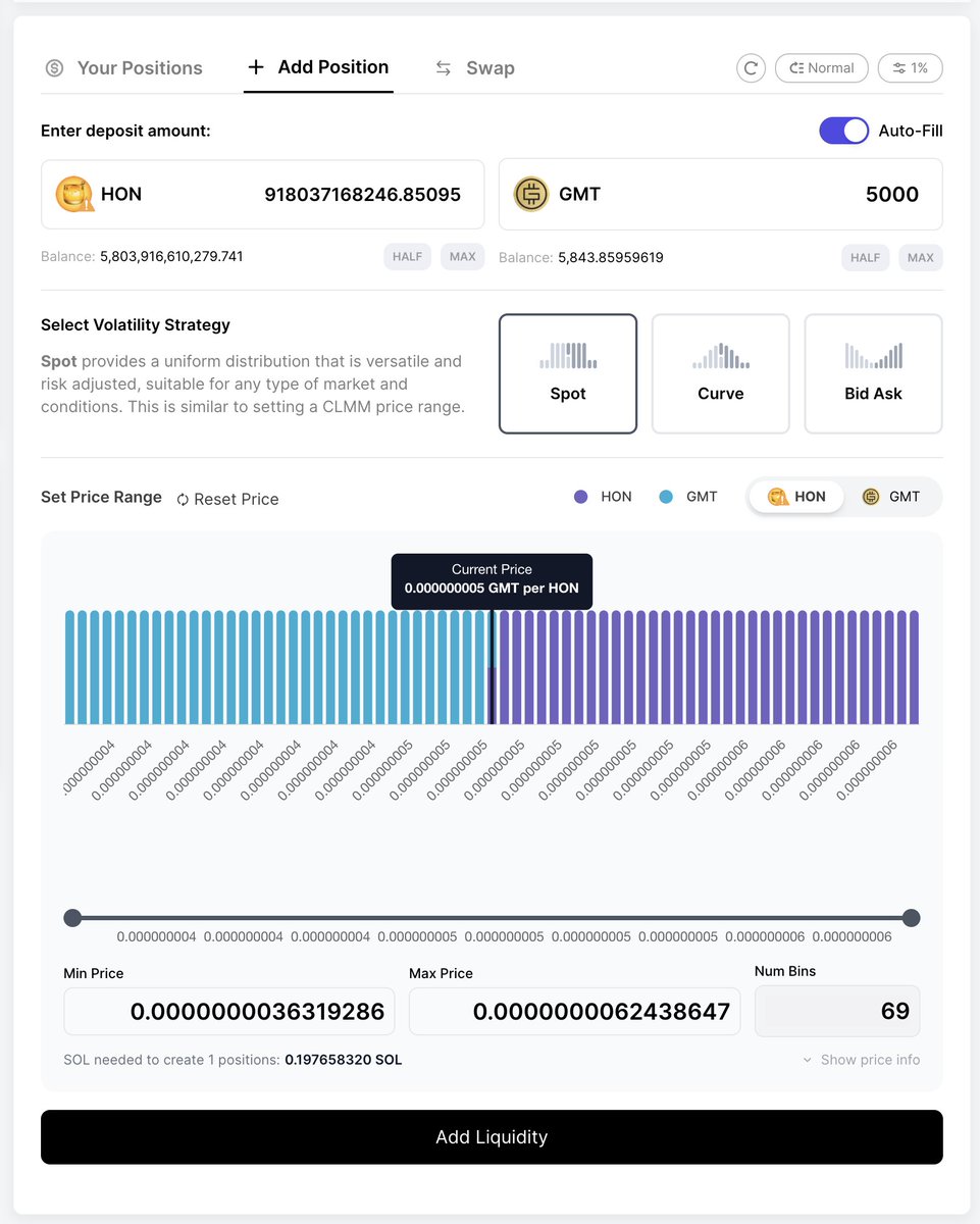 ClumsyBearsNFT's tweet photo. How to start? 

🔸Go to official @MeteoraAG, use link
🔸Connect wallet, choose DLMM (beta)
🔸Use pair you want - HON/GMT or HON/USDC
🔸Then choose the pool

Then you need an equal amount of two tokens ⬇️
