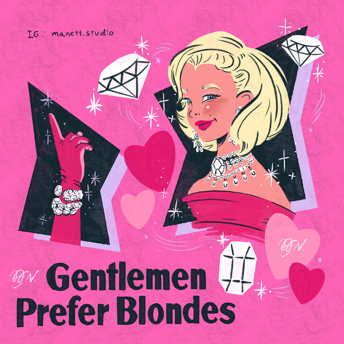 manett_studio's tweet photo. ช่วงนี้อินกัน show Diamond are girl’s best friend มาก จากการไปฟัง PYMK ของ Marilyn Monroe ในช่อง Farose podcast ซ้ำมา💖💎
#illustration #art #procreate #manettstudio #イラスト #グラフィックデ #イラスト練習中 #illust #manett #vintage #marilyn #PYMK #Farosepodcast https://t.co/1tXyqno3vW