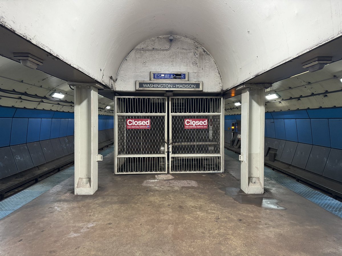 A closed exit in the subway (Dearborn?).