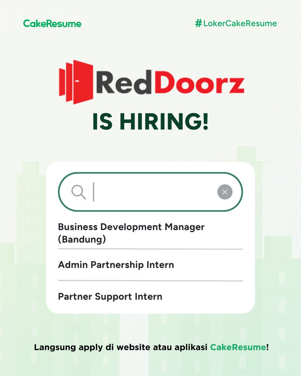 Buat menyambut weekend, MinKue mau berbagi loker dari RedDoorz nih! 

Langsung aja apply disini ⬇️
🔗 global.cake.me/reddoorz_jobs