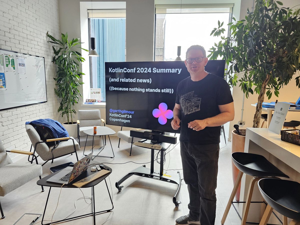GarthGilmour's tweet image. Last nights Belfast KUG was great fun. David McFarland and myself spoke on @kotlin Notebook and @duckdb, which made for a very interesting compare and contrast. Kicked off with an overview of @kotlinconf. Thanks to @workrise for hosting and snacks.
