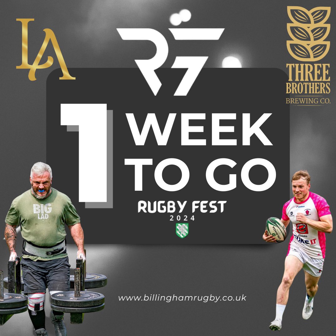 billinghamrufc's tweet image. 🌀Please Share🌀

Just 1️⃣ week till the biggest event of the year‼️

Rugby Fest 24

💥 Live Music - inc Last Anthem
💥 Rugby 7s
💥 Beer Fest - Three Brothers Brewing Company
💥 Car show
💥 Teesside Classic Strongman

Tickets can be bought here below ⬇️ 

fixr.co/event/rugby-fe…