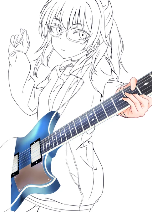 お昼時間にベタ塗りまで終わった音緒先輩 