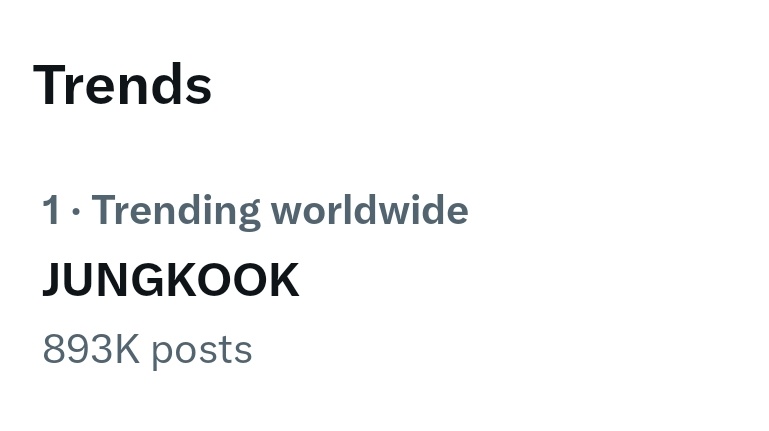 Jungkook_SNS's tweet photo. [🌐] JUNGKOOK is now trending at #1 Worldwide, replacing NEVER LET GO BY JUNGKOOK 🔥 https://t.co/8HtcdSAadm