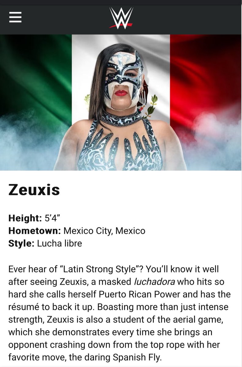 _LosColiseinos's tweet photo. Zeuxis. Los drones hablarán de ella así que dejemos que sea su empresa favorita quien se las presente. Pentacampeona en Japón, tetracampeona en el CMLL y campeona en Puerto Rico. Sus movimientos finales son El Caballete, el Spanish Fly y La Dulzura. 

Próximamente en AEW. https://t.co/iIEaeJ243s