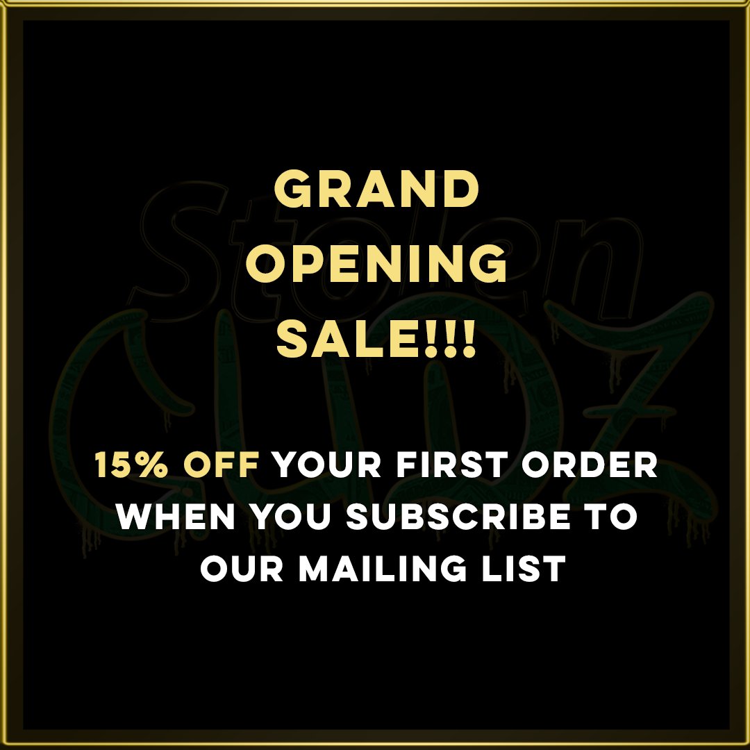 StolenGudz's tweet photo. It's finally live!!! https://t.co/JYmaPO2tqW is open for business. 15% off your order +FREE SHIPPING on all orders $50 or more. Come check us out! https://t.co/7Sw8gvoBhn