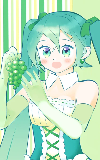 らくがき。緑のブドウ 