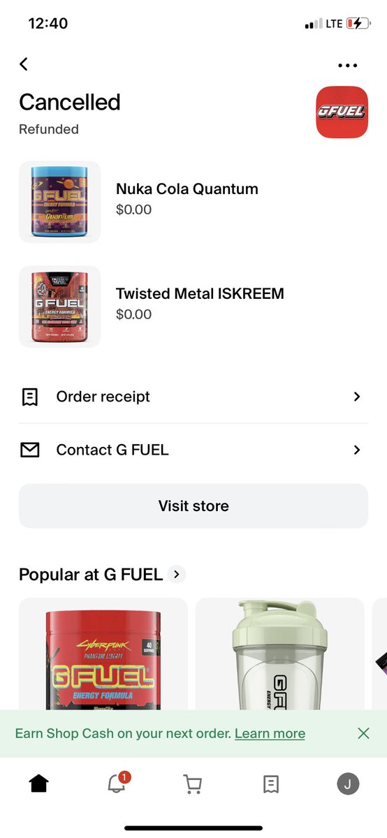 Jakefantasy1's tweet photo. How do I order Gfuel? This keeps happening🥲 https://t.co/irBPJ62lEy