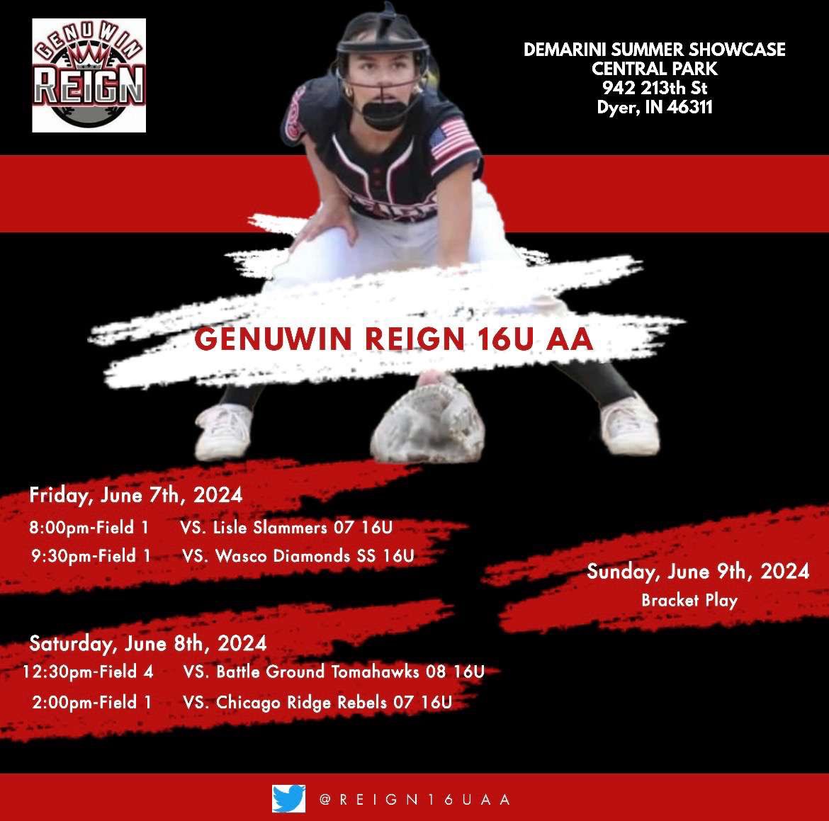 So excited for summer season!! I’m so thankful to be back from my injury and be back on the field! Here’s our schedule for this weekend.