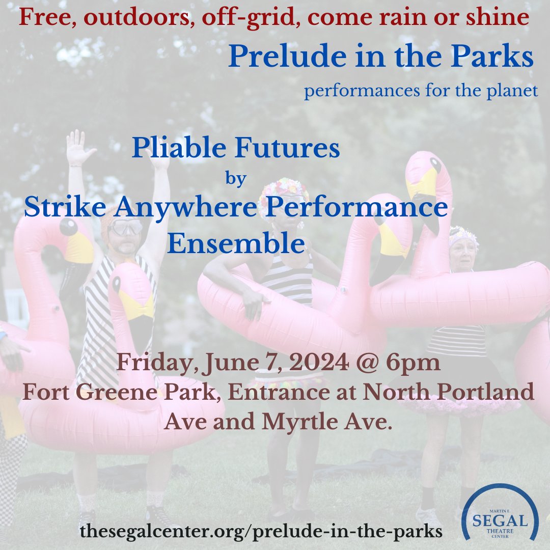 Strike Anywhere Performance Ensemble (@strikeanywhere2) on Twitter photo 🌿Join Strike Anywhere TODAY at 6 PM for #PliableFutures - a captivating fusion of jazz, dance, and theater as our talented ensemble guides you on a #soundpainted tour through the park, highlighting the global plastic crisis. #PreludeInTheParks
thesegalcenter.org/prelude-in-par… 🌿Join Strike Anywhere TODAY at 6 PM for #PliableFutures - a captivating fusion of jazz, dance, and theater as our talented ensemble guides you on a #soundpainted tour through the park, highlighting the global plastic crisis. #PreludeInTheParks
thesegalcenter.org/prelude-in-par…