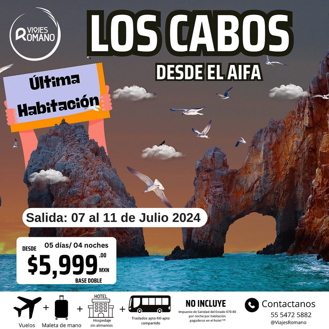 Viajes_Romano's tweet photo. Cotiza y Reserva con Nosotros !!!

📲 Whats App Ámbar Hernández: https://t.co/jskE91Z0nt https://t.co/RlgVpRxEF8
