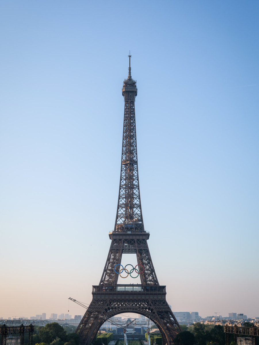 Paris2024's tweet photo. The Spectaculars!

The Olympic rings are now live in Paris, displayed on our most iconic monument: the Eiffel Tower. Created by ArcelorMittal and coordinated with the Eiffel Tower, this giant installation will illuminate the City of Lights from now until the end of the Games.

The Games are wide open – let the spectacular moments begin!
