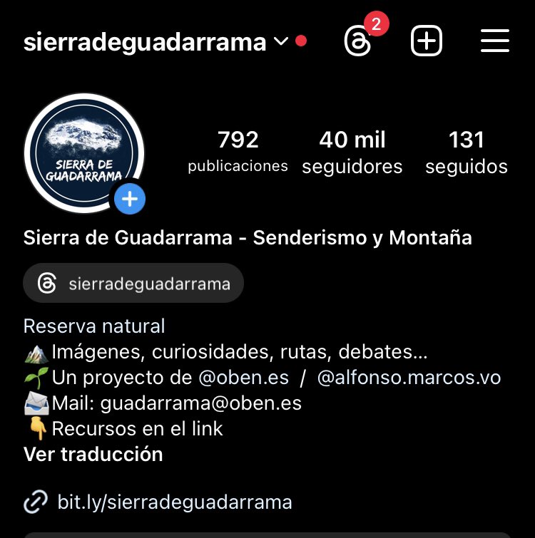 Gracias a los 40.000 seguidor@s en Instagram 👏👏
Aunque lo importante no es el número de seguidores sino la calidad de los mismos y ver que la inmensa mayoría respetan y aman estas montañas tanto como un servidor. Ahora a por los 50.000.

<a href="/SdeGuadarrama/">Sierra de Guadarrama</a> #SierradeGuadarrama
