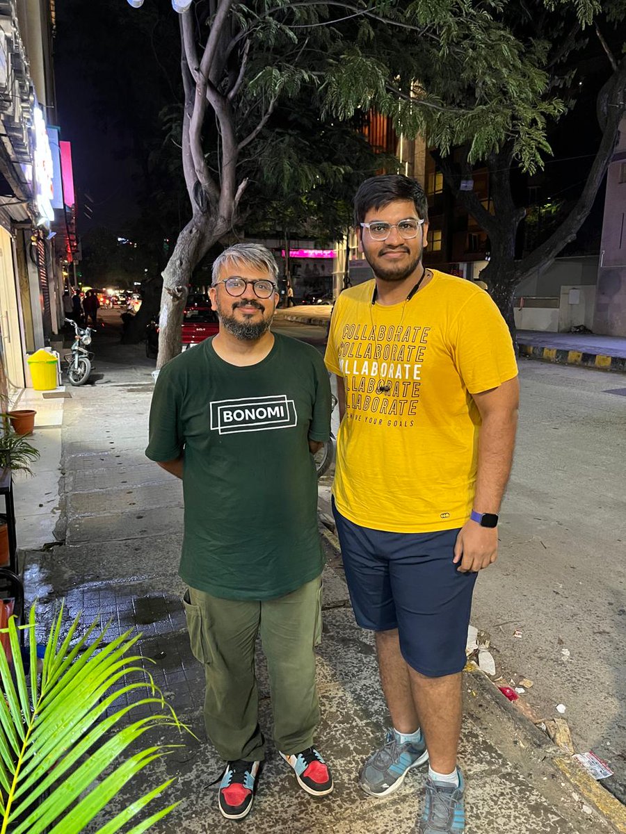 Met <a href="/lightroastguy/">Vardhman Jain</a> yesterday at Bonomi Kormangala.
Tiramisu coffee is a must-try. 
Some things that I did not know,
1)They dont use an espresso machine to extract coffee but use decoction. 
2)Makes their own syrups which have way less sugar.  
Absolutely amazing. 
Do try it out.